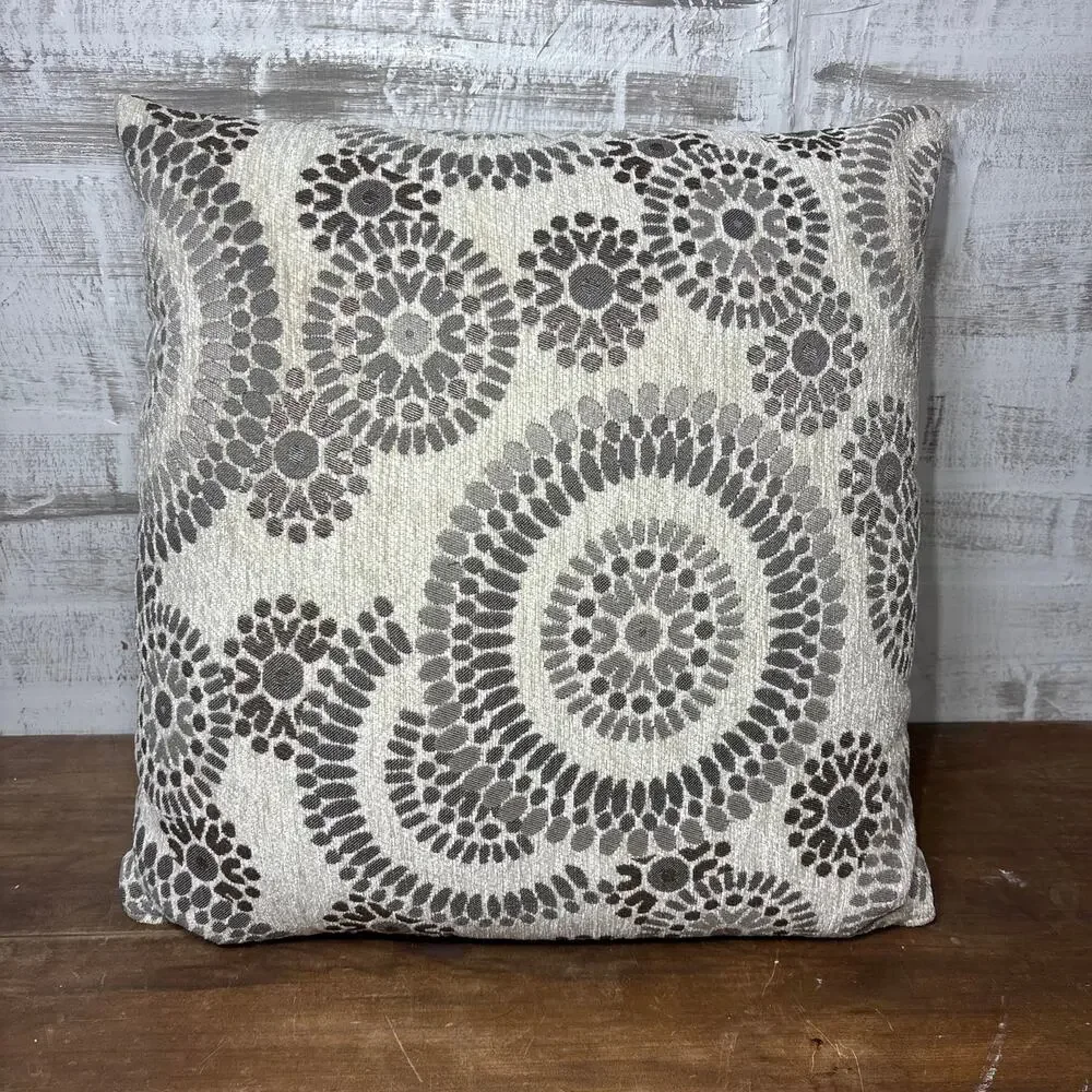 Two Tone Gray Pinwheel Design Accent Pillow